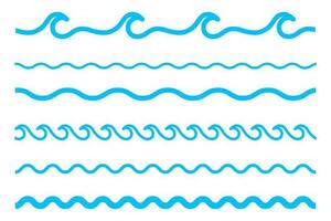 Wave icon set. Collection of Water line symbol. Vector illustration