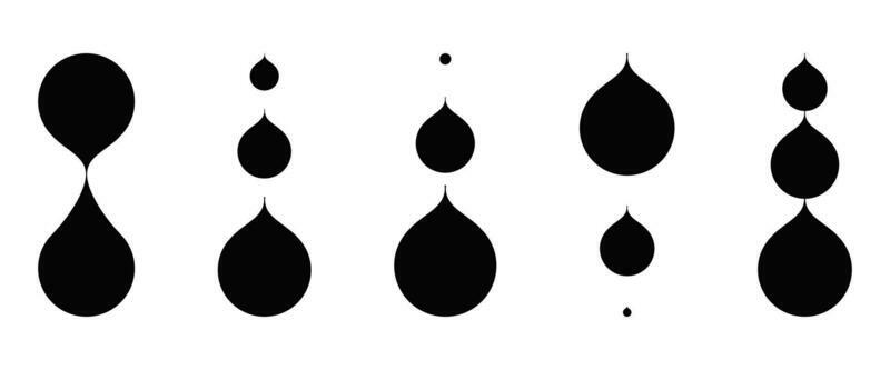Water drop falling icon set. Vector illustration