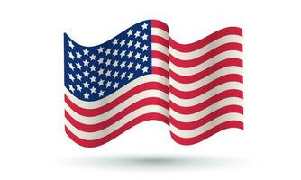 Vintage flag of USA for Memory day, Veterans day or 4 th july. vector