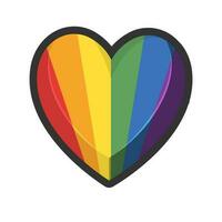 Lgbt rainbow flag in heart shape. Diversity representation symbol. vector