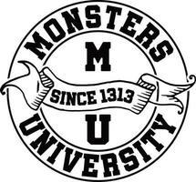 Monsters since 1313 University vector