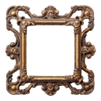 Vintage picture frame, luxury photo frame, png