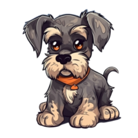 schnauzer dessin animé chien clipart, ai généré png