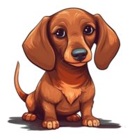 teckel hond clip art, ai gegenereerd png