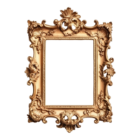 Vintage picture frame, luxury photo frame, png