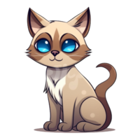 siamese katt ClipArt, ai genererad png