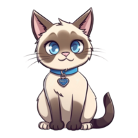 siamese gatto clipart, ai generato png