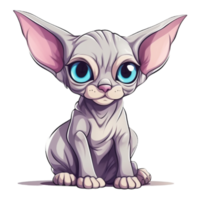 Sphynx Katze Clip Art, ai generiert png