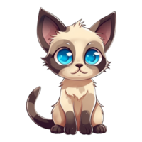 siamese gatto clipart, ai generato png