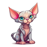 Sphynx Katze Clip Art, ai generiert png