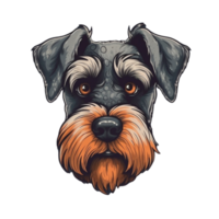 schnauzer desenho animado cachorro clipart,ai gerado png