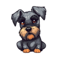 schnauzer cartone animato cane clipart, ai generato png