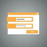 Username And Password Form, Isolated Background. vector