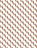 Red Hot Chili Pepper Graphic Pattern, Isolated Background. vector