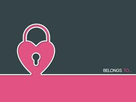 Heart Belongs To..., Isolated Background. vector