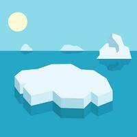 Ice Floating On The Sea, Isolated Background. vector