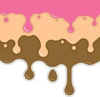 Melted Chocolate, Isolated Background. vector