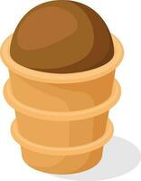 Chocolate Ice Cream Vector Clip Art, Isolated Background.