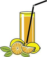 Juice In A Glass, Isolated Background. vector