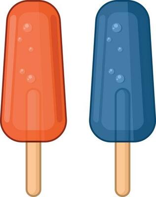Ice Pop, Isolated Background.