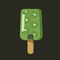 Kiwi Ice Cream, Isolated Background. vector