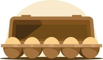 Eggs In A Box, Isolated Background. vector