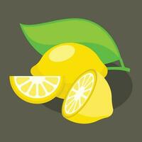 Lemons Vector Image, Isolated Background.