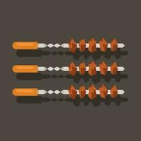 Shashlik Meat Dish, Isolated Background. vector