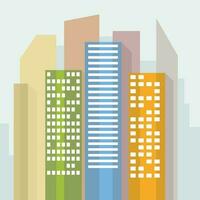 City Skyline Vector Graphics, Isolated Background.
