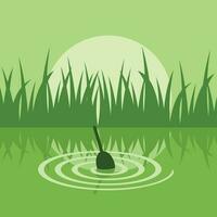 Fishing Lure In The Water, Isolated Background. vector
