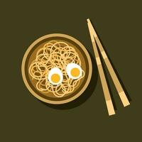 Noodles Meal, Isolated Background. vector