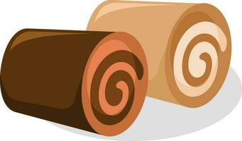 Cake Roll, Isolated Background. vector