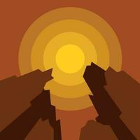 Sunshine In The Desert, Isolated Background. vector