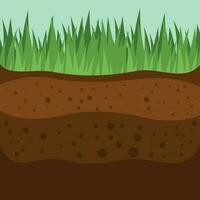 Grass And Soil, Isolated Background. vector