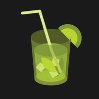 Cocktail Mojito, Isolated Background. vector