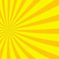 Radial Yellow Sunbeams, Isolated Background. vector