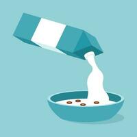 Milk And Cereals, Isolated Background. vector