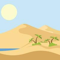 oasis en el desierto, aislado antecedentes. vector