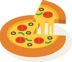 Slice Of Pizza, Isolated Background. vector