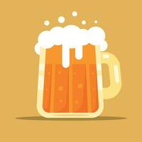 Foamy Beer, Isolated Background. vector