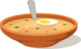 Egg Soup, Isolated Background. vector