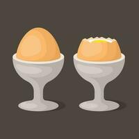 Egg In A Cup, Isolated Background. vector