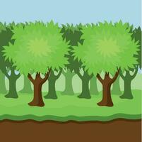 Dense Forest, Isolated Background. vector