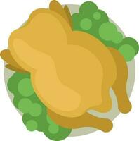 Baked Duck Vector Image, Isolated Background.