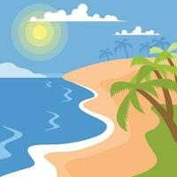 Exotic Beach, Isolated Background. vector