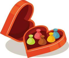 Chocolate Box In Heart Shape, Isolated Background. vector