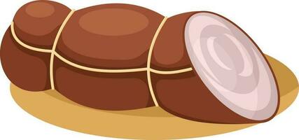 Piece Of Ham, Isolated Background. vector