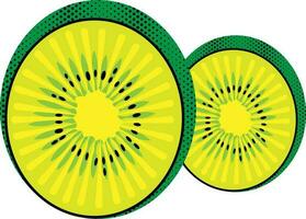 Kiwi Fruit Slice, Isolated Background. vector