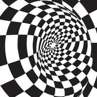 Checkered Whirl Vector, Isolated Background. vector