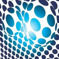 Blue Warped Dots Vector, Isolated Background. vector